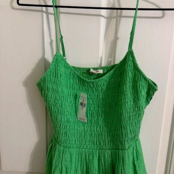 American Eagle Green Smocked Tiered Mini Sundress S - Picture 1 of 7